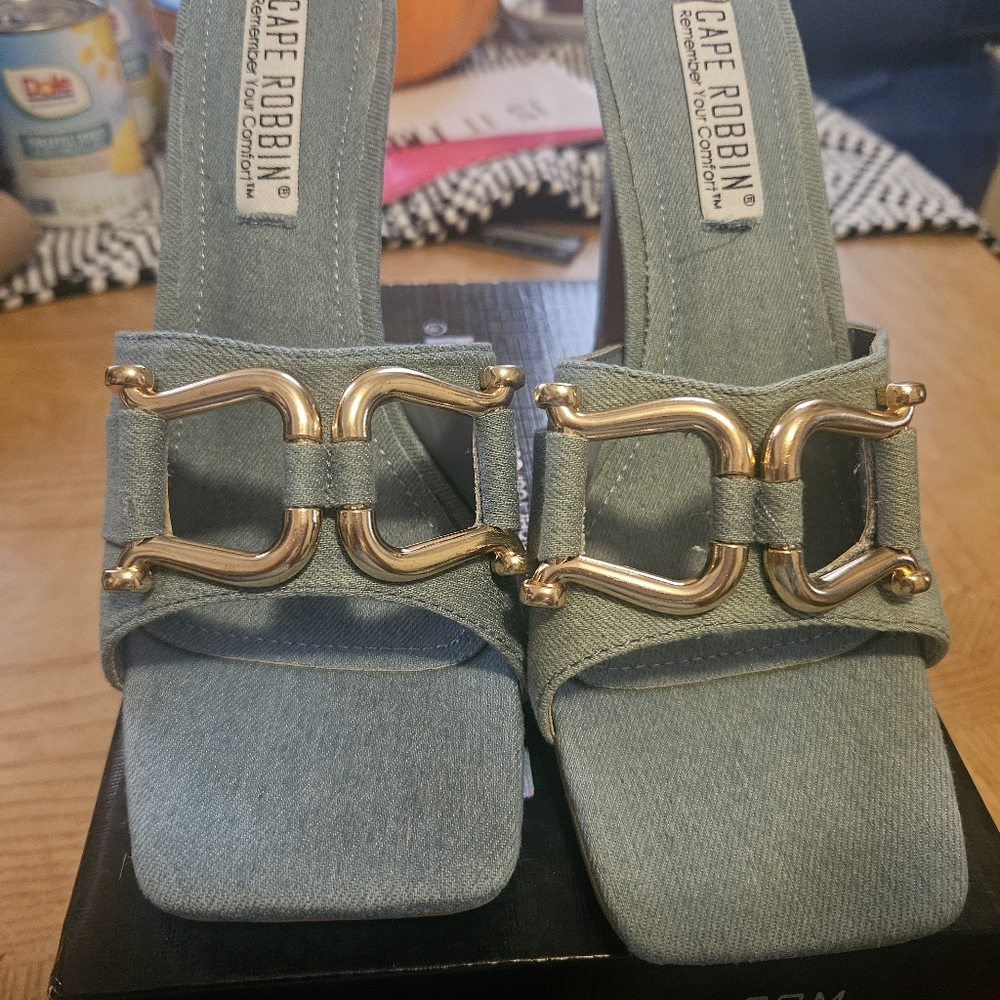 Cape Robbin denim mules